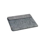 Rankų darbo veltinio ir natūralios zomšos dėklas MacBook Air 13 - tamsiai pilkas