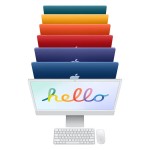 iMac 24" 4.5K Retina, M1 8C CPU, 16GB, 1TB SSD, 8C GPU, Mac OS, Silver, Magic belaidė klaviatūra Touch ID su skaičiais