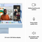 iMac 24" 4.5K Retina, M3 8C CPU, 8GB, 256GB SSD, 8C GPU, Mac OS, Blue, Magic belaidė klaviatūra Touch ID su skaičiais