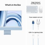 iMac 24" 4.5K Retina, M3 8C CPU, 8GB, 256GB SSD, 8C GPU, Mac OS, Blue, Magic belaidė klaviatūra Touch ID su skaičiais