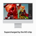iMac 24" 4.5K Retina, M3 8C CPU, 16GB, 256GB SSD, 8C GPU, Mac OS, Silver, Magic belaidė klaviatūra Touch ID su skaičiais