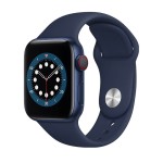 Apple Watch Series 6 GPS + Cellular, 40mm Blue Aluminium Case with Deep Navy Sport Band 