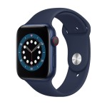 Apple Watch Series 6 GPS + Cellular, 44mm Blue Aluminium Case with Deep Navy Sport Band