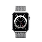 Apple Watch Series 6 GPS + Cellular, 44mm Silver Stainless Steel Case with Silver Milanese Loop