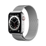 Apple Watch Series 6 GPS + Cellular, 44mm Silver Stainless Steel Case with Silver Milanese Loop