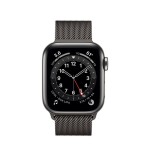 Apple Watch Series 6 GPS + Cellular, 44mm Graphite Stainless Steel Case with Graphite Milanese Loop