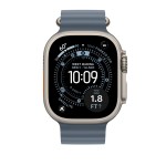 49mm Anchor Blue Ocean Band - Natural Titanium Finish