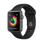 Watch Series 3 38mm GPS Space Gray Aluminum Case with Black Sport Band (buvo išpakuotas)