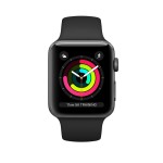 Watch Series 3 38mm GPS Space Gray Aluminum Case with Black Sport Band (buvo išpakuotas)