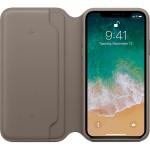 Apple iPhone X odinis Folio Taupe dėklas