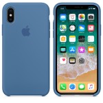 Apple iPhone X silikoninis Denim Blue dėklas