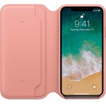 Apple iPhone X odinis Folio Soft Pink dėklas