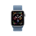 Watch Series 4 40mm Silver Aluminum Case with Cape Cod Blue Sport Loop + White Sport Band