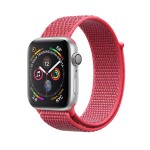 Watch Series 4 40mm Silver Aluminum Case with Hibiscus Sport Loop + White Sport Band