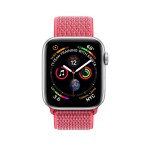 Watch Series 4 40mm Silver Aluminum Case with Hibiscus Sport Loop + White Sport Band