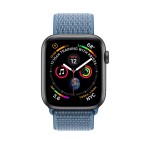 Watch Series 4 44mm Space Gray Aluminum Case with Cape Cod Blue Sport Loop + Black Sport Band