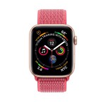 Watch Series 4 44mm Gold Aluminum Case with Hibiscus Sport Loop + Pink Sand Sport Band