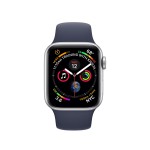 Watch Series 4 40mm Silver Aluminum Case with Midnight Blue Sport Band + White Sport Band