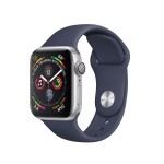 Watch Series 4 40mm Silver Aluminum Case with Midnight Blue Sport Band + White Sport Band
