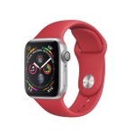 Watch Series 4 40mm Silver Aluminum Case with Red Sport Band + White Sport Band