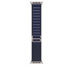 49mm Navy Alpine Loop - Medium - Natural Titanium Finish