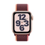Apple Watch SE GPS + Cellular, 40mm Gold Aluminium Case with Plum Sport Loop