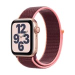 Apple Watch SE GPS + Cellular, 40mm Gold Aluminium Case with Plum Sport Loop