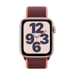 Apple Watch SE GPS + Cellular, 44mm Gold Aluminium Case with Plum Sport Loop
