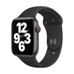 Apple Watch SE GPS + Cellular, 44mm Space Gray Aluminium Case with Black Sport Band 