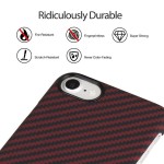 Pitaka iPhone 7/8/SE 2020 Aramid Black/Red Twill dėklas 
