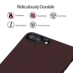 Pitaka iPhone 8 Plus/7 Plus Aramid Black/Red Plain dėklas 