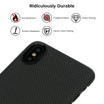 Pitaka iPhone X Aramid Black/Grey Plain dėklas 