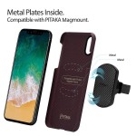 Pitaka iPhone X Aramid Black/Red Plain dėklas 