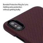 Pitaka iPhone X Aramid Black/Red Plain dėklas 