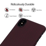 Pitaka iPhone X Aramid Black/Red Plain dėklas 