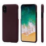 Pitaka iPhone X Aramid Black/Red Plain dėklas 