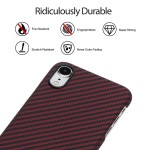 Pitaka iPhone XR Aramid Black/Red Twill dėklas 