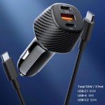 Spigen Essential 113W 3-port car charger - Black