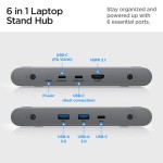 Spigen LD204H kompiuterio HUB stovas - Space Gray