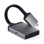 Satechi USB-C Dual 4K HDMI Space Gray adapteris