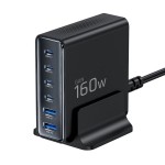 Tech-Protect 160W Gan-6 USB-C / USB-A kroviklis - Black