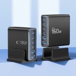 Tech-Protect 160W Gan-6 USB-C / USB-A kroviklis - Black