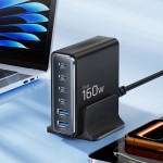 Tech-Protect 160W Gan-6 USB-C / USB-A kroviklis - Black