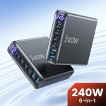 Tech-Protect 240W Gan-6 6 Port kroviklis - Black
