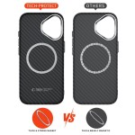 Tech-Protect iPhone 17 Carbon case with MagSafe - Black/Silver
