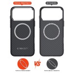 Tech-Protect iPhone 17 Pro Carbon case with MagSafe - Black/Silver