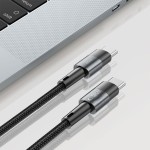 Tech-Protect USB-C / USB-C 60W 1m krovimo laidas - Black (be pakuotės)