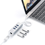Satechi USB-C 2-IN-1 USB/Ethernet Silver adapteris