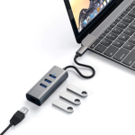 Satechi USB-C 2-IN-1 USB/Ethernet Space Gray adapteris