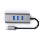 Satechi USB-C 2-IN-1 USB/Ethernet Space Gray adapteris